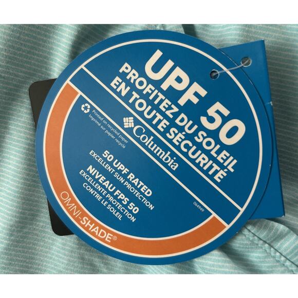 Women’s COLUMBIA Green Striped REEL RELAXED UPF50 Skirt Size l NWT *C4 - Picture 2 of 4